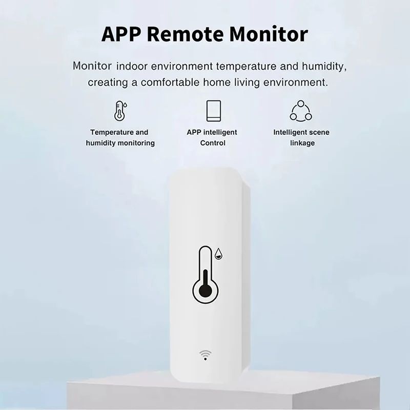 Smart WiFi Temperature And Humidity Sensor Wireless Remote Monitoring Via SmartLife App Works With  3