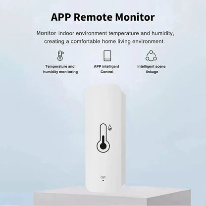 Smart WiFi Temperature And Humidity Sensor Wireless Remote Monitoring Via SmartLife App Works With  3