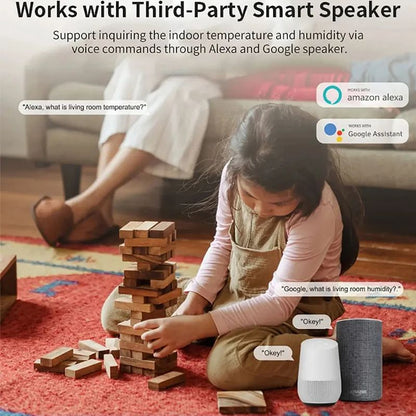 Smart WiFi Temperature And Humidity Sensor Wireless Remote Monitoring Via SmartLife App Works With  4