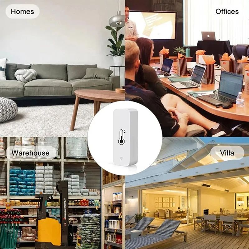 Smart WiFi Temperature And Humidity Sensor Wireless Remote Monitoring Via SmartLife App Works With  5