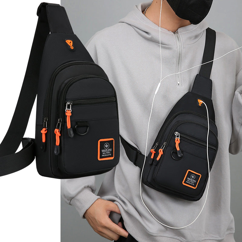 Versatile Men's Chest Bag, Waterproof Crossbody Backpack for Hiking, Cycling & Travel