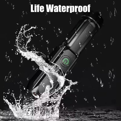 Rechargeable LED Camping Torch Flashlight High Power USB Spotlight With Zoom Lantern Waterproof Bui 4