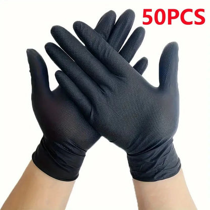 Nitrile Gloves Thick Heavy Duty Industrial Disposable Gloves With Diamond Texture Latex Free Mechan 7