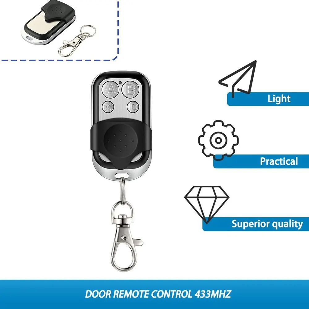 Metal Push Button Universal Garage Door Opener Remote 4 Button ABCD LockUnlock Transmitter 3