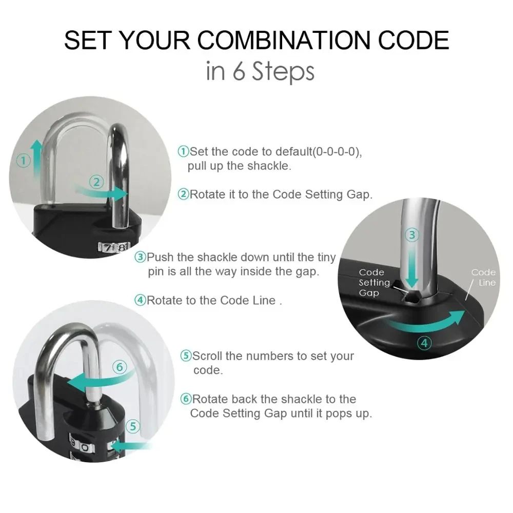 ORIA Combination Padlocks Waterproof Outdoor Password Locks For Luggage Gym Lockers Cabinets Doors  3