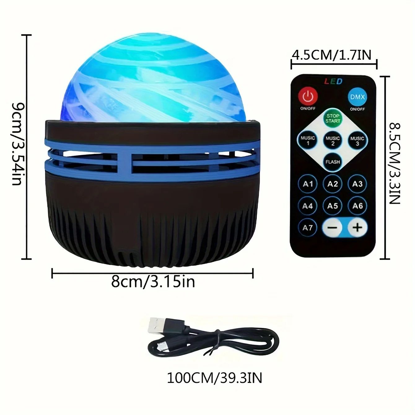 LED Star Galaxy Projector Lamp USBPowered Rotating Magic Ball With Remote Control Colorful Starry S 4
