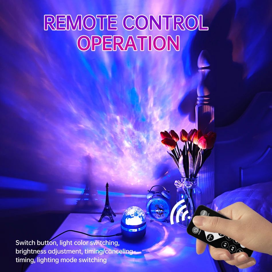 LED Star Galaxy Projector Lamp USBPowered Rotating Magic Ball With Remote Control Colorful Starry S 8