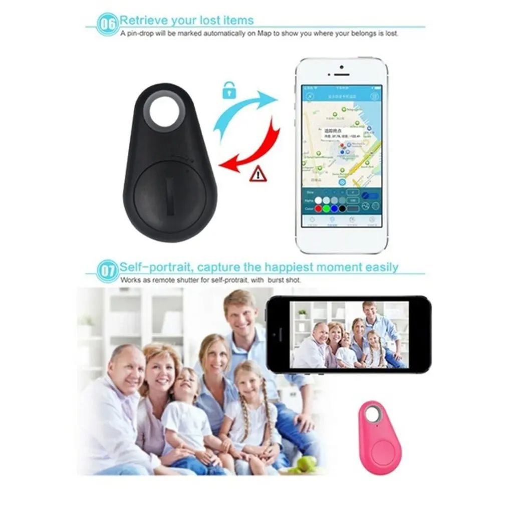 Wireless Mini Bluetooth GPS Tracker For Dogs Kids Wallets  Bags AntiLost Alarm Tag Smart Key Finder 4