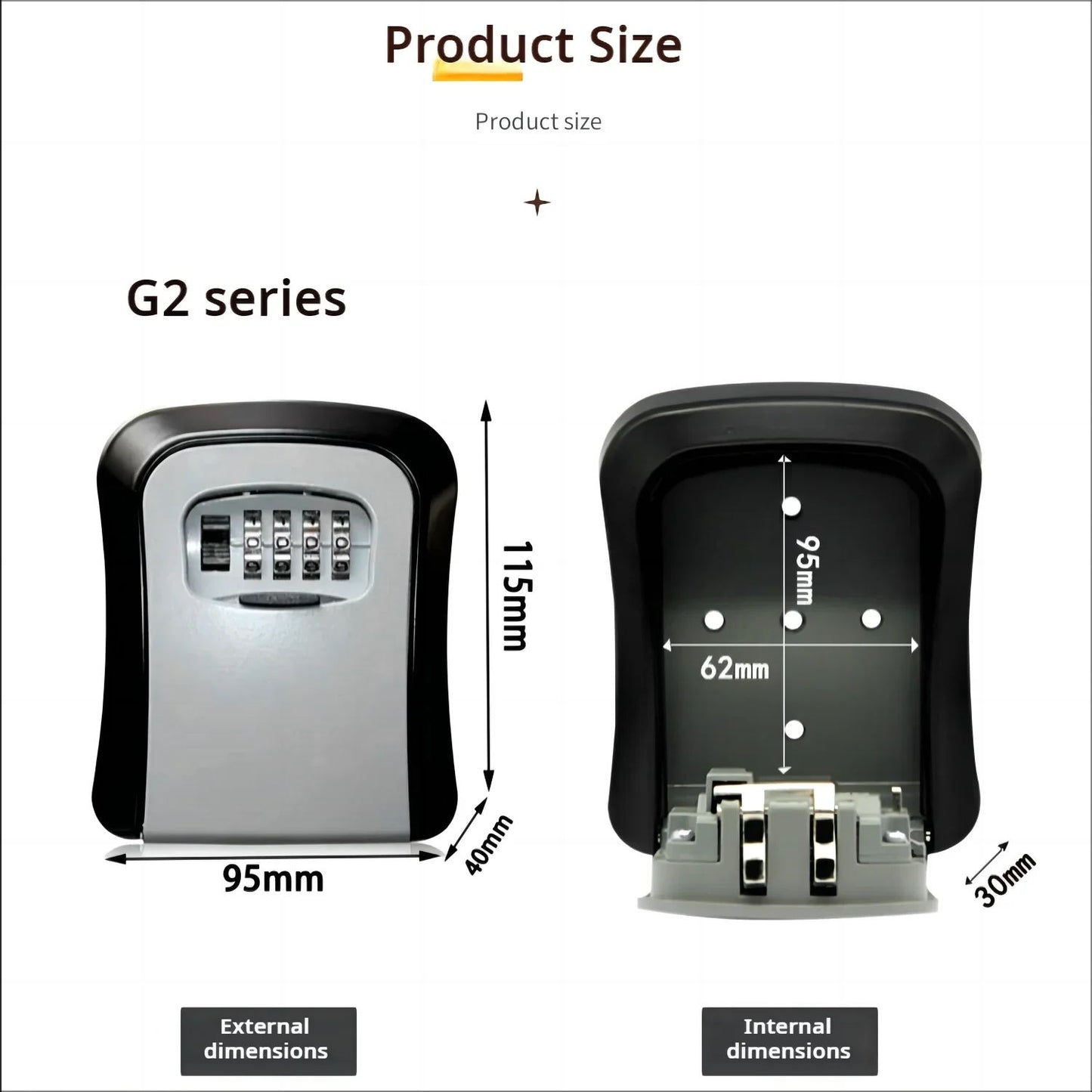 Key Keeper Combination Lock Wall Mounted Waterproof 4Digit Password Safe Box Easy Installation For  1