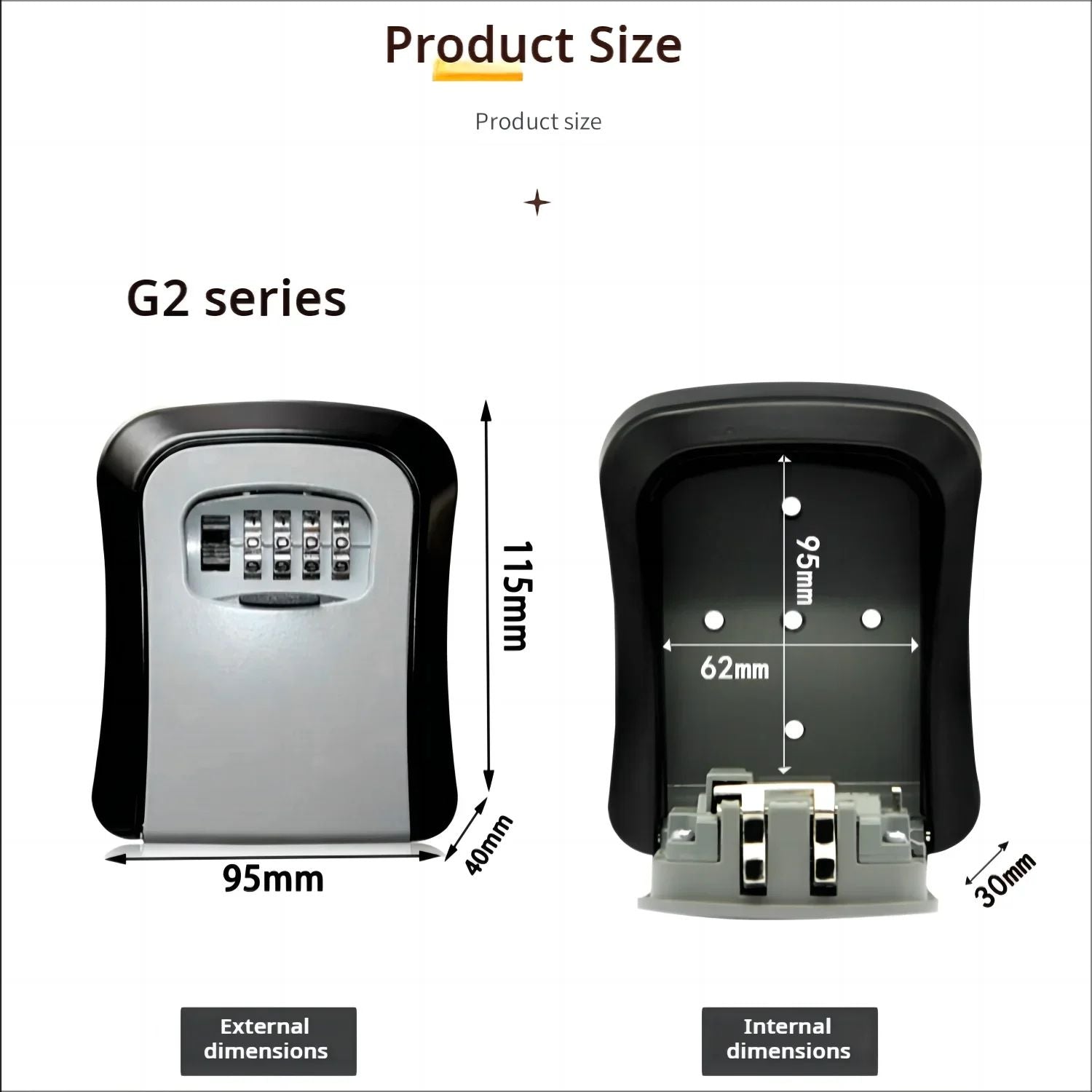 Key Keeper Combination Lock Wall Mounted Waterproof 4Digit Password Safe Box Easy Installation For  1