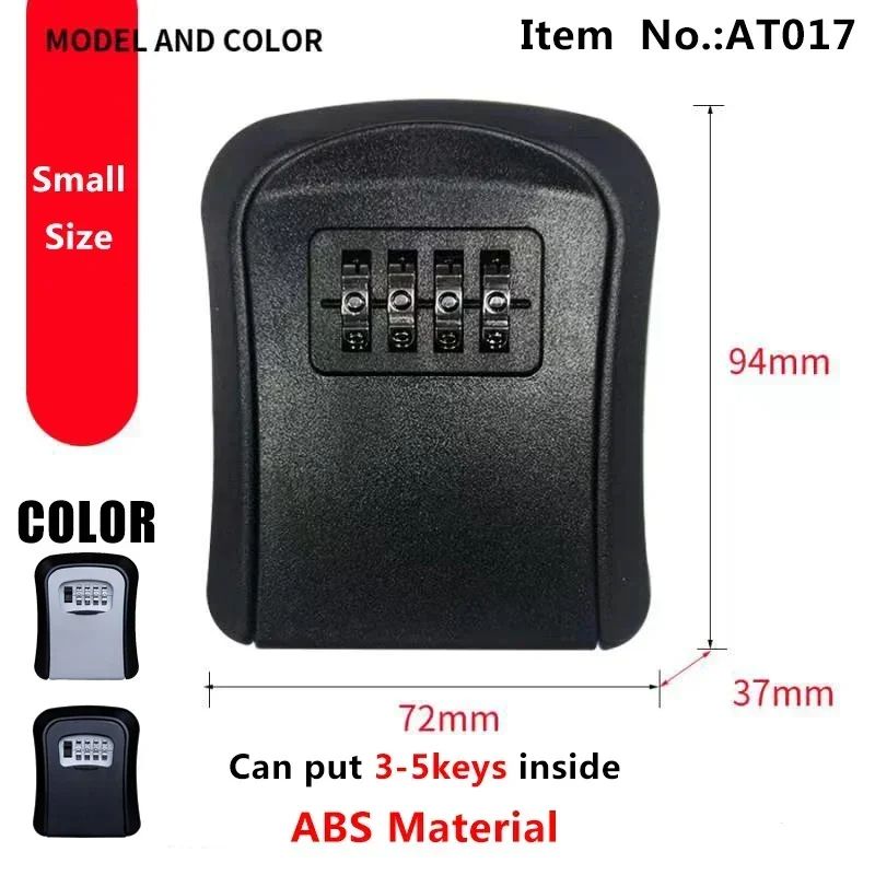 Key Keeper Combination Lock Wall Mounted Waterproof 4Digit Password Safe Box Easy Installation For  5