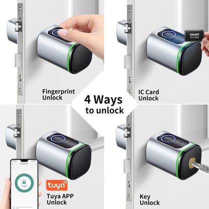 Tuya Bluetooth Smart Cylinder Lock Fingerprint  IC Card Access Includes Battery Easy S1 Replacement 1