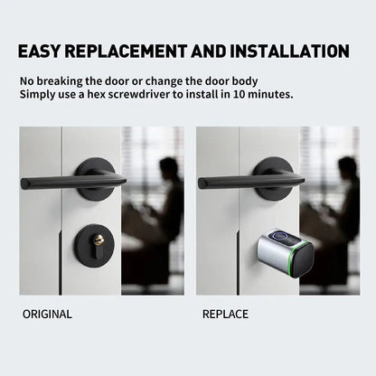 Tuya Bluetooth Smart Cylinder Lock Fingerprint  IC Card Access Includes Battery Easy S1 Replacement 2