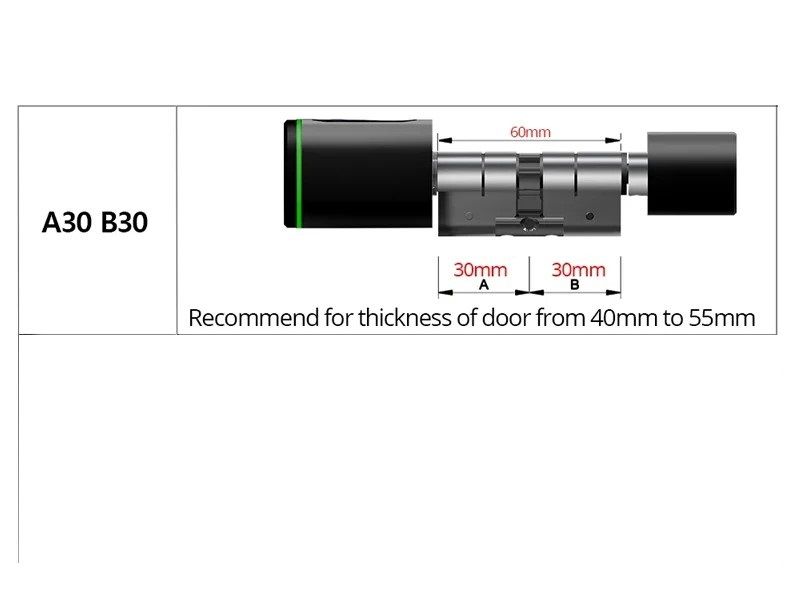 Tuya Bluetooth Smart Cylinder Lock Fingerprint  IC Card Access Includes Battery Easy S1 Replacement 3