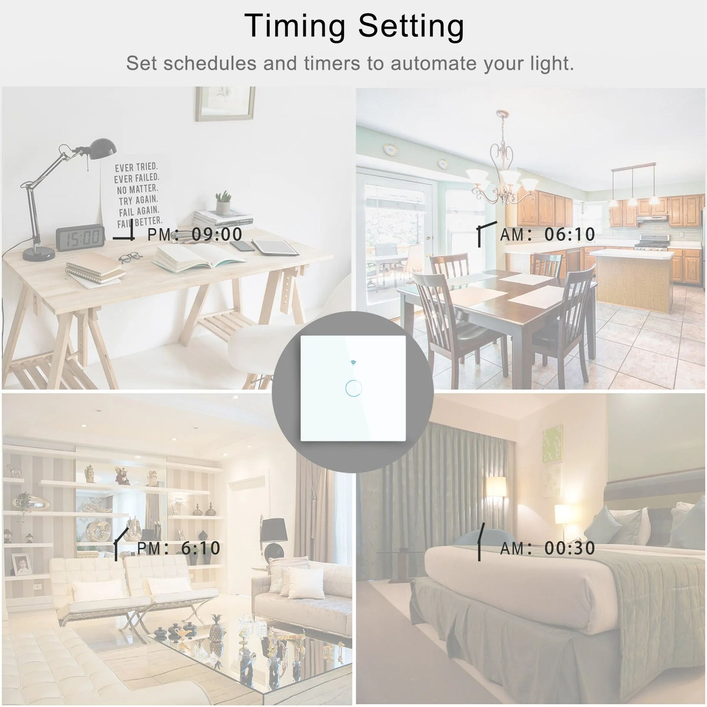 Tuya WiFi Smart Home Switch Gang Glass Touch Panel Voice  App Control Works With Alexa  Google Home 3