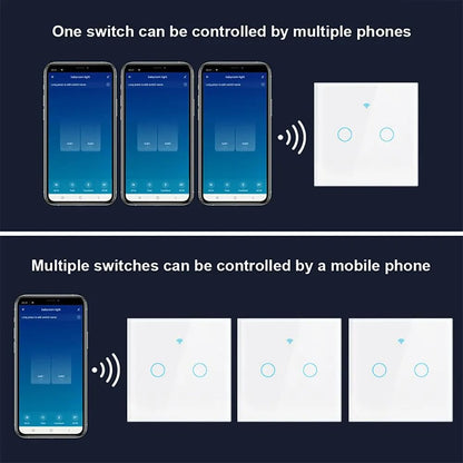 Tuya WiFi Smart Home Switch Gang Glass Touch Panel Voice  App Control Works With Alexa  Google Home 5