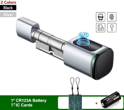 Tuya Bluetooth Smart Cylinder Lock, Fingerprint & IC Card Access, Includes Battery, Easy S1 Replacement Quick Install