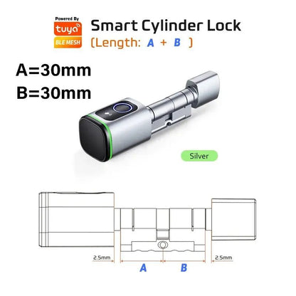 Tuya Bluetooth Smart Cylinder Lock Fingerprint  IC Card Access Includes Battery Easy S1 Replacement 6