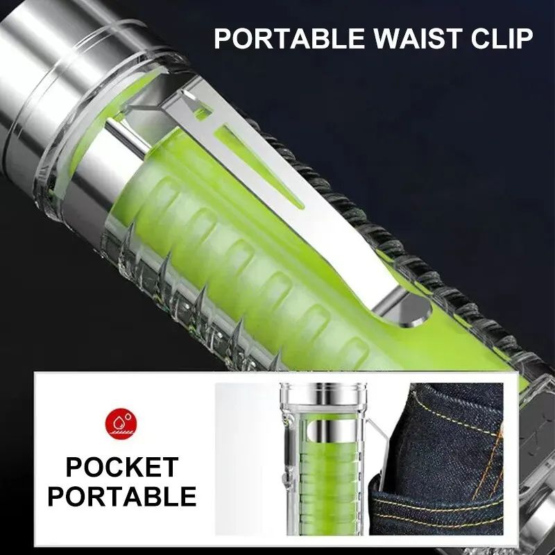 Multifunction USB C Rechargeable LED Mini Keychain Flashlight Portable Torch With Tail Magnet  UV L 1