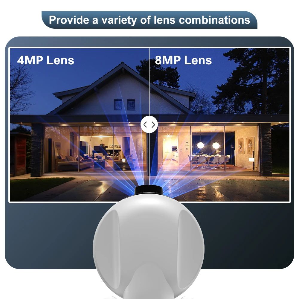 Dual Lens Outdoor WiFi Surveillance Camera PTZ Dual Screen AI Auto Tracking Waterproof Security IP  1