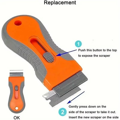 Glue Removal Blade With 10 Blades  Telescopic Adjustment Knife Cleaning Scraper Tool For Label Stic 2