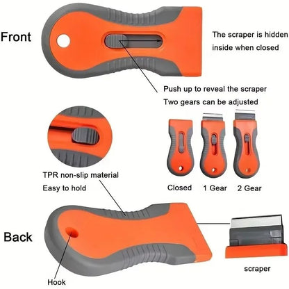 Glue Removal Blade With 10 Blades  Telescopic Adjustment Knife Cleaning Scraper Tool For Label Stic 3