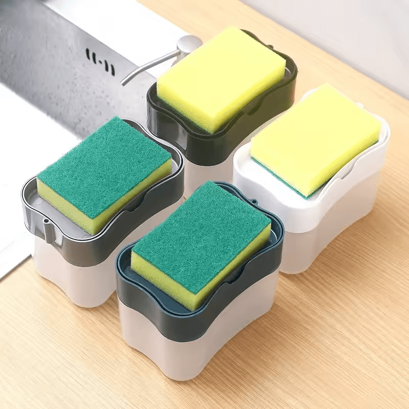 Press Soap Dispenser Box With Scrubbing Liquid Container Automatic Detergent Foam Delivery For Kitc 5