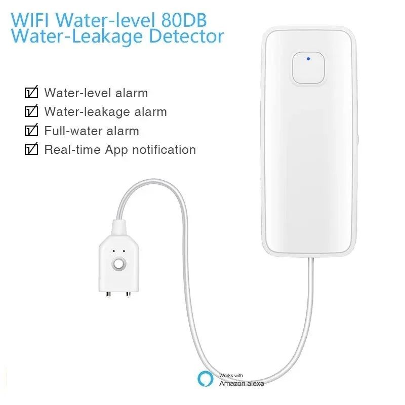 Tuya WiFi Smart Water Leak Sensor Water Overflow Level Detector With Sound Alarm  Remote Monitoring 2