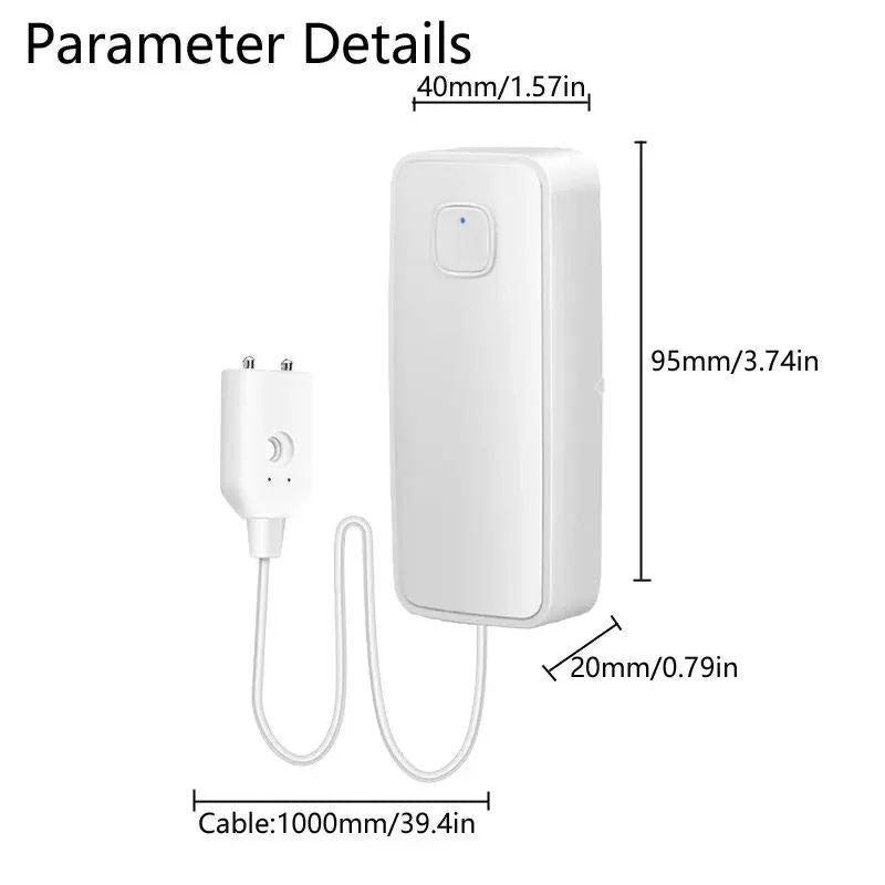 Tuya WiFi Smart Water Leak Sensor Water Overflow Level Detector With Sound Alarm  Remote Monitoring 5