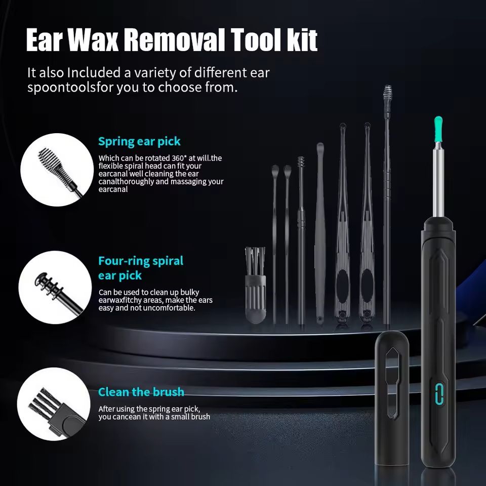 HD Ear Cleaner With Camera  Rechargeable USB C Otoscope Set For Safe And Visible Wax Removal 9