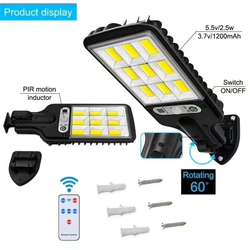 Solar Powered LED Wall Light  Motion Sensor Outdoor Lamp For Garden Garage Patio And Street Lightin