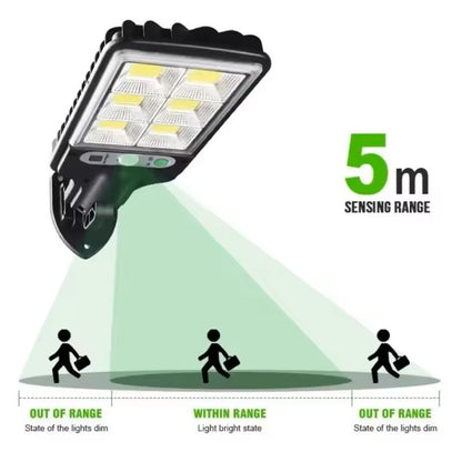 Solar Powered LED Wall Light – Motion Sensor Outdoor Lamp for Garden, Garage, Patio, and Street Lighting