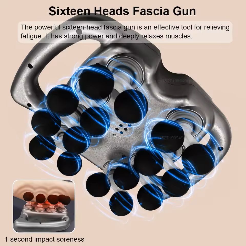 Professional Muscle Massager Gun  16 Head Deep Tissue Fascia Gun For Neck Shoulder And Full Body Re 5