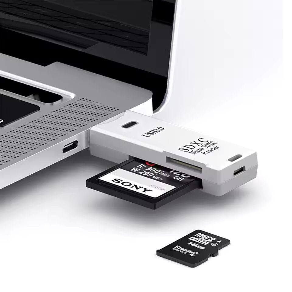 2-in-1 USB 3.0 Card Reader – High-Speed Micro SD TF Memory Card Adapter for PC and Laptop Use