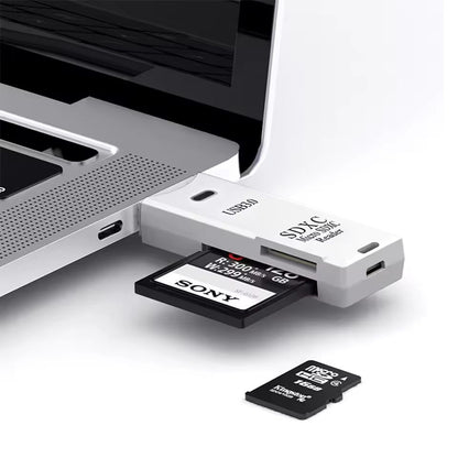 2-in-1 USB 3.0 Card Reader – High-Speed Micro SD TF Memory Card Adapter for PC and Laptop Use