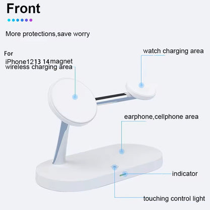 3-in-1 Wireless Charging Stand – Fast Charger Dock for iPhone, Apple Watch, and AirPods