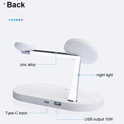 3-in-1 Wireless Charging Stand – Fast Charger Dock for iPhone, Apple Watch, and AirPods
