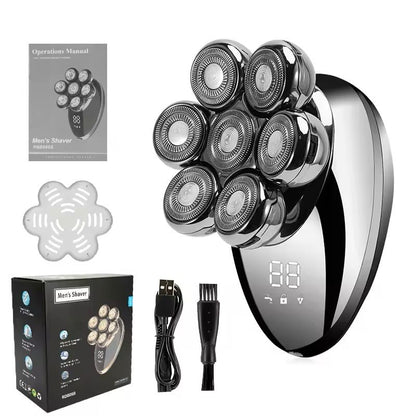 7D Floating Head Electric Shaver  Waterproof Bald Head And Beard Trimmer With LCD Display For Wet A 3