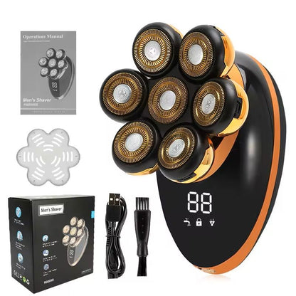 7D Floating Head Electric Shaver  Waterproof Bald Head And Beard Trimmer With LCD Display For Wet A 8