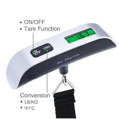 Digital Luggage Scale With LCD Display  Portable 50kg Bag Weight Checker For Travel Airport  Baggag 3