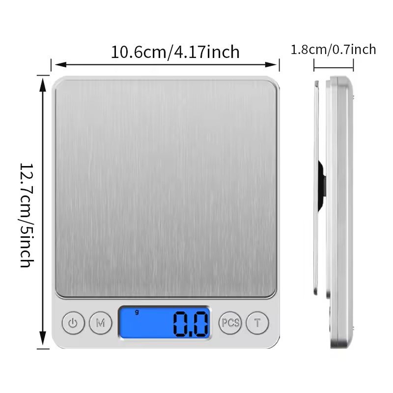 Precision Digital Kitchen And Jewelry Scale  Portable 500g001g Or 3kg01g Electronic Scale For Food  2
