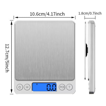 Precision Digital Kitchen And Jewelry Scale  Portable 500g001g Or 3kg01g Electronic Scale For Food  2