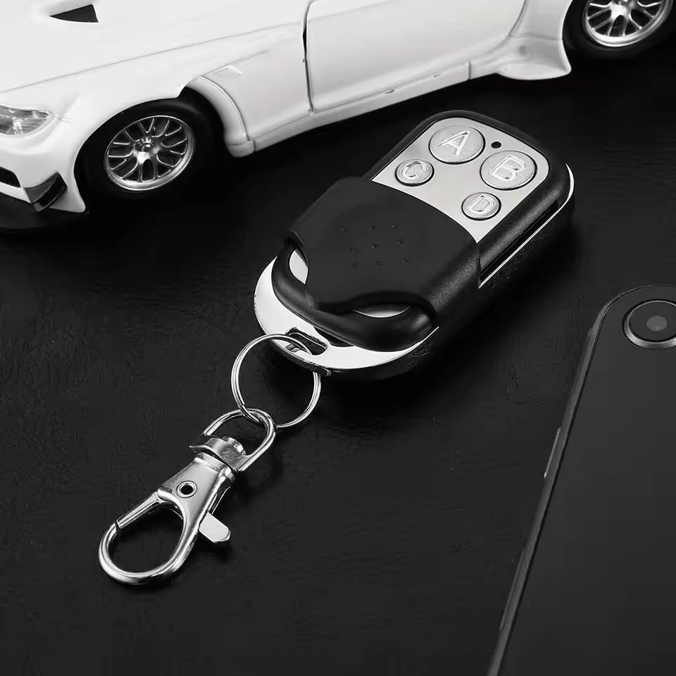 433MHz Universal Garage Door Remote – 4-Button Lock/Unlock Metal Transmitter for Gates, Doors & Security Systems
