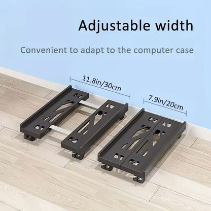 Adjustable Rolling CPU Stand  Ventilated PC Tower Cart With Caster Wheels For UnderDesk Setup 6