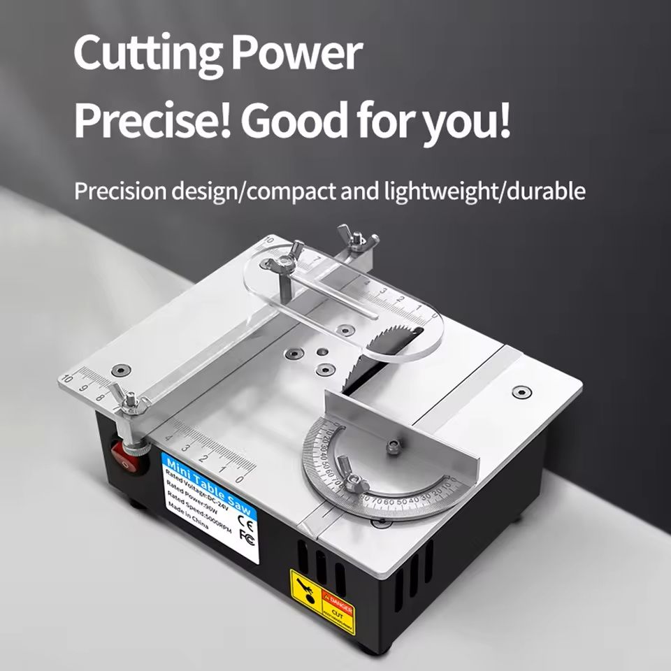 Mini Precision Woodworking Table Saw  24V MultiFunction Electric Cutter For DIY Crafting Trimming   2