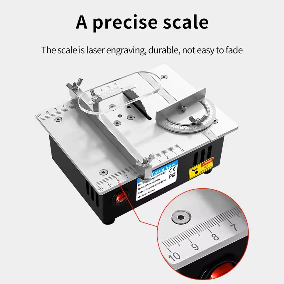Mini Precision Woodworking Table Saw  24V MultiFunction Electric Cutter For DIY Crafting Trimming   3