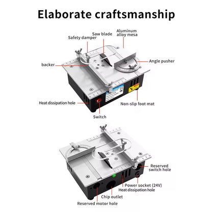 Mini Precision Woodworking Table Saw  24V MultiFunction Electric Cutter For DIY Crafting Trimming   4