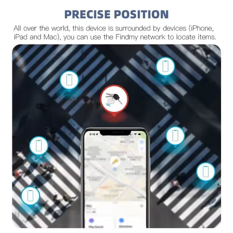 Smart Bluetooth Tracker Tag  Mini GPS Locator Compatible With Apple Find My App For Pets Kids Bags  5
