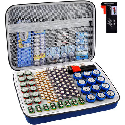 Battery Storage Organizer Case With Tester  Compact Battery Holder For AA AAA C D 9V  Button Cells 2