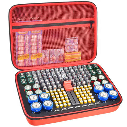 Battery Storage Organizer Case With Tester  Compact Battery Holder For AA AAA C D 9V  Button Cells 4